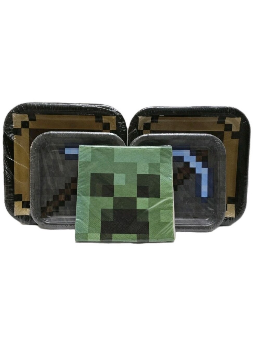 Minecraft 48pc Party Supplies Set Serves 16 Dinner & Cake Plates Creeper Napkins